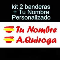 Los mejores  - Vinilin Pegatina Vinilo Bandera España + tu Nombre - Bici- Casco- Pala De Padel- Monopatin- Coche- Moto- etc. Kit de Dos…